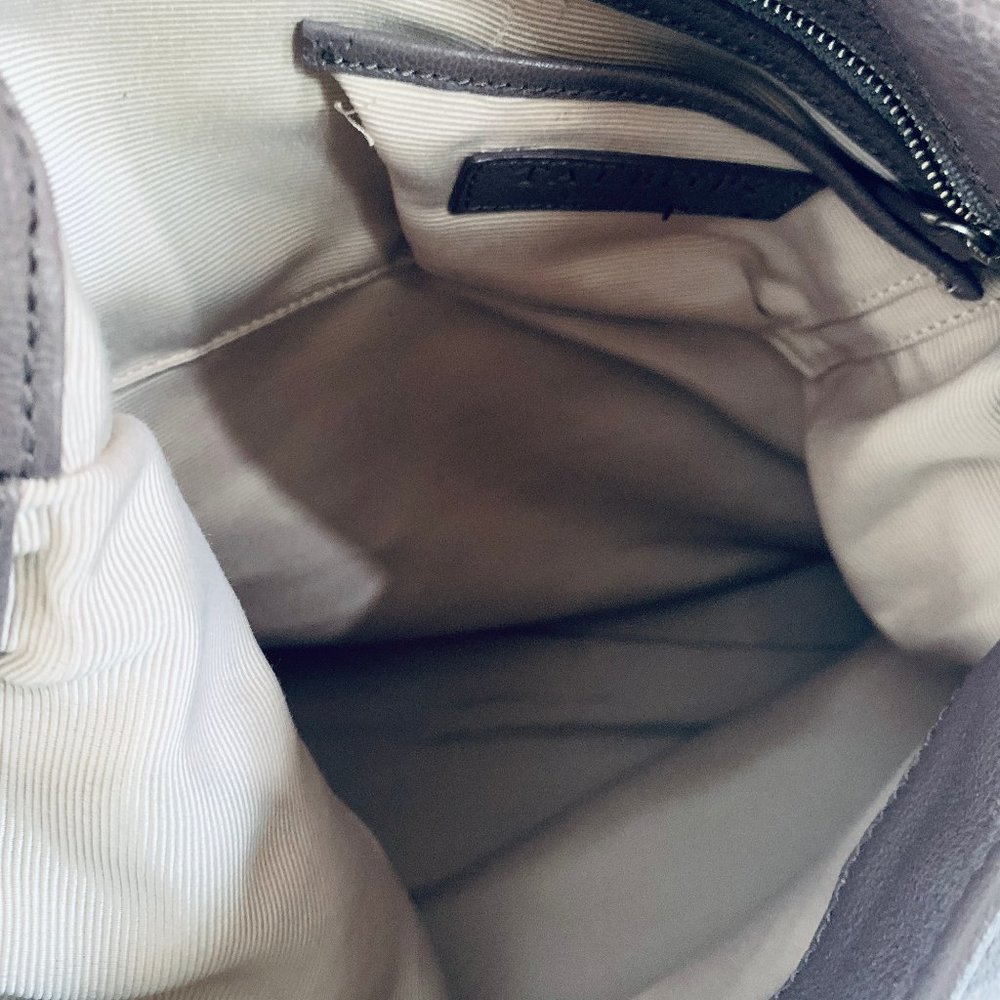 Talbots taupe pebbled leather boho shoulder bag - Picture 2 of 8
